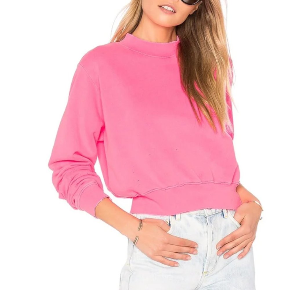 Cotton Citizen Cropped Pink Sweatshirt Size XS